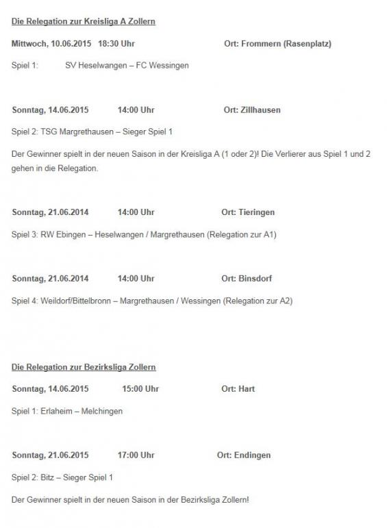 Relegationsspiele 2015 Relegationsspiele 2015